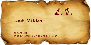 Lauf Viktor névjegykártya